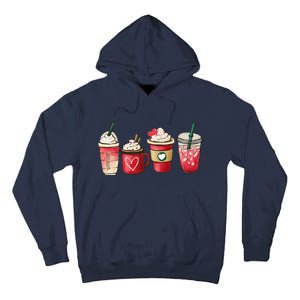 Retro Valentine Coffee Heart Valentine Mugs Coffee Lover Tall Hoodie