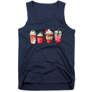 Retro Valentine Coffee Heart Valentine Mugs Coffee Lover Tank Top