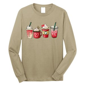 Retro Valentine Coffee Heart Valentine Mugs Coffee Lover Long Sleeve Shirt