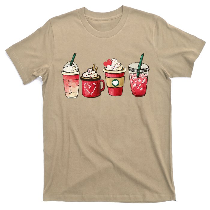 Retro Valentine Coffee Heart Valentine Mugs Coffee Lover T-Shirt