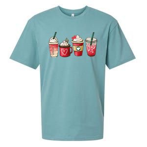 Retro Valentine Coffee Heart Valentine Mugs Coffee Lover Sueded Cloud Jersey T-Shirt