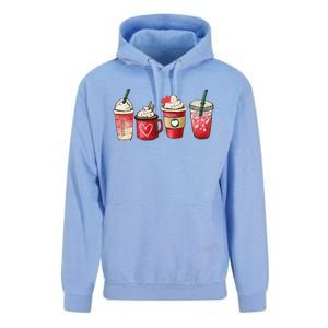 Retro Valentine Coffee Heart Valentine Mugs Coffee Lover Unisex Surf Hoodie