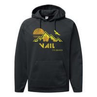 Retro Vail Colorado Distressed Home Performance Fleece Hoodie