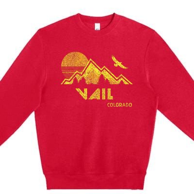 Retro Vail Colorado Distressed Home Premium Crewneck Sweatshirt