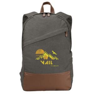 Retro Vail Colorado Distressed Home Cotton Canvas Backpack