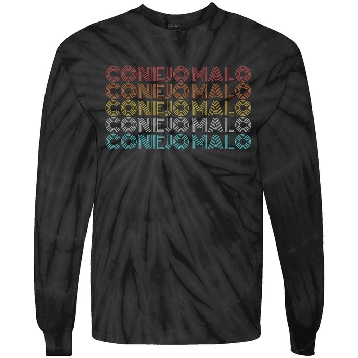 Retro Vintage Conejo Malo Tie-Dye Long Sleeve Shirt