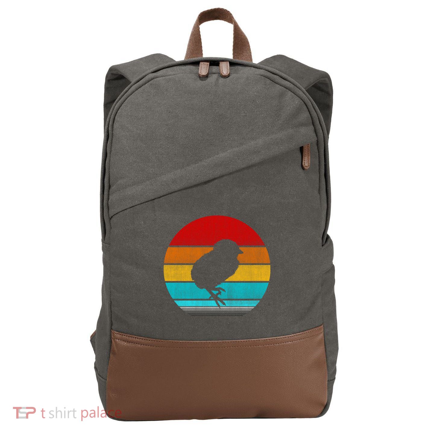 Retro Vintage Chick Cotton Canvas Backpack