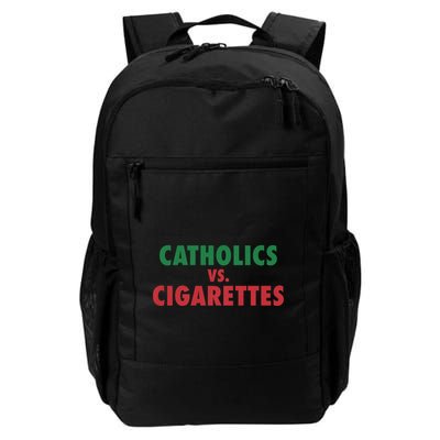 Retro Vintage Catholics Vs Cigarettes Funny Saying Backpack