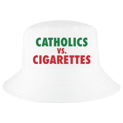 Retro Vintage Catholics Vs Cigarettes Funny Saying Cool Comfort Performance Bucket Hat