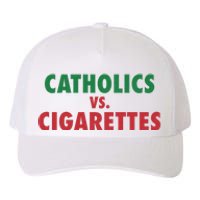 Retro Vintage Catholics Vs Cigarettes Funny Saying Yupoong Adult 5-Panel Trucker Hat