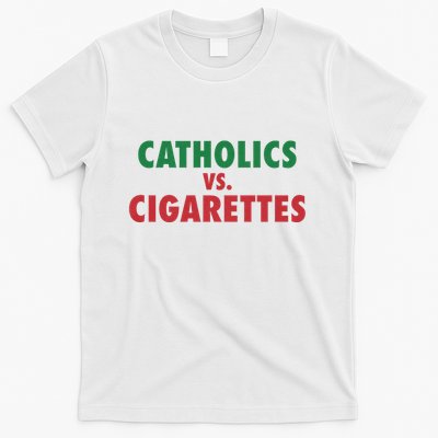 Retro Vintage Catholics Vs Cigarettes Funny Saying T-Shirt