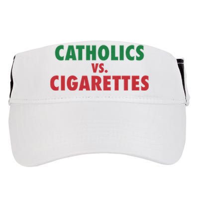 Retro Vintage Catholics Vs Cigarettes Funny Saying Adult Drive Performance Visor