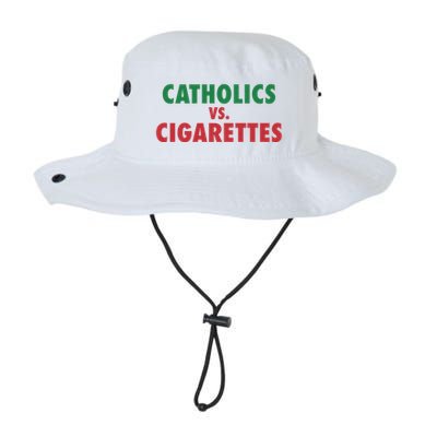 Retro Vintage Catholics Vs Cigarettes Funny Saying Bucket Hat