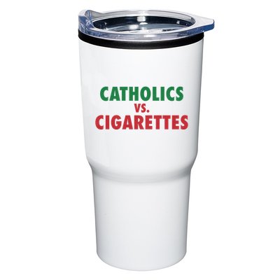 Retro Vintage Catholics Vs Cigarettes Funny Saying Tumbler
