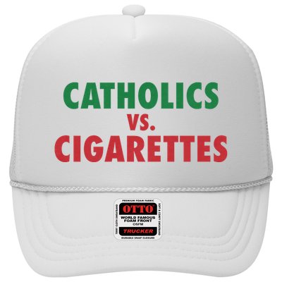 Retro Vintage Catholics Vs Cigarettes Funny Saying Trucker Hat