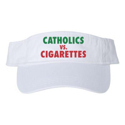 Retro Vintage Catholics Vs Cigarettes Funny Saying Valucap Bio-Washed Visor