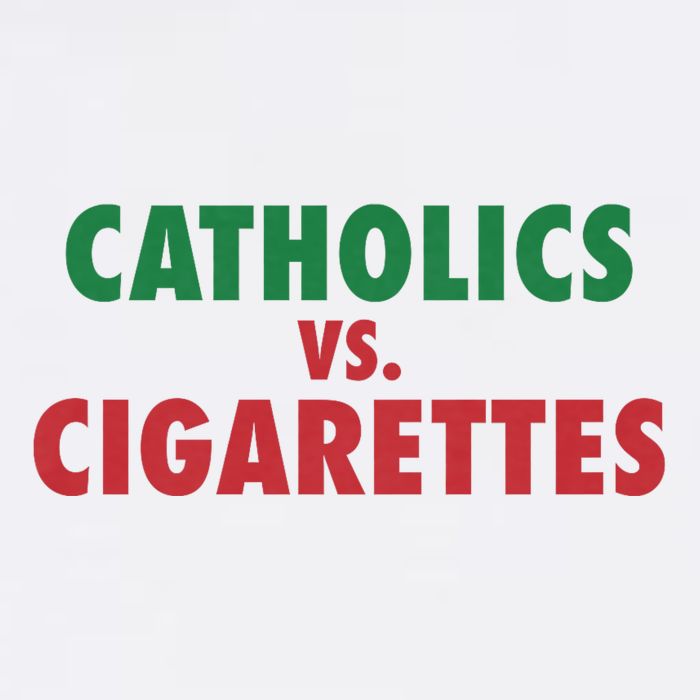 Retro Vintage Catholics Vs Cigarettes Funny Saying Kids T-Shirt