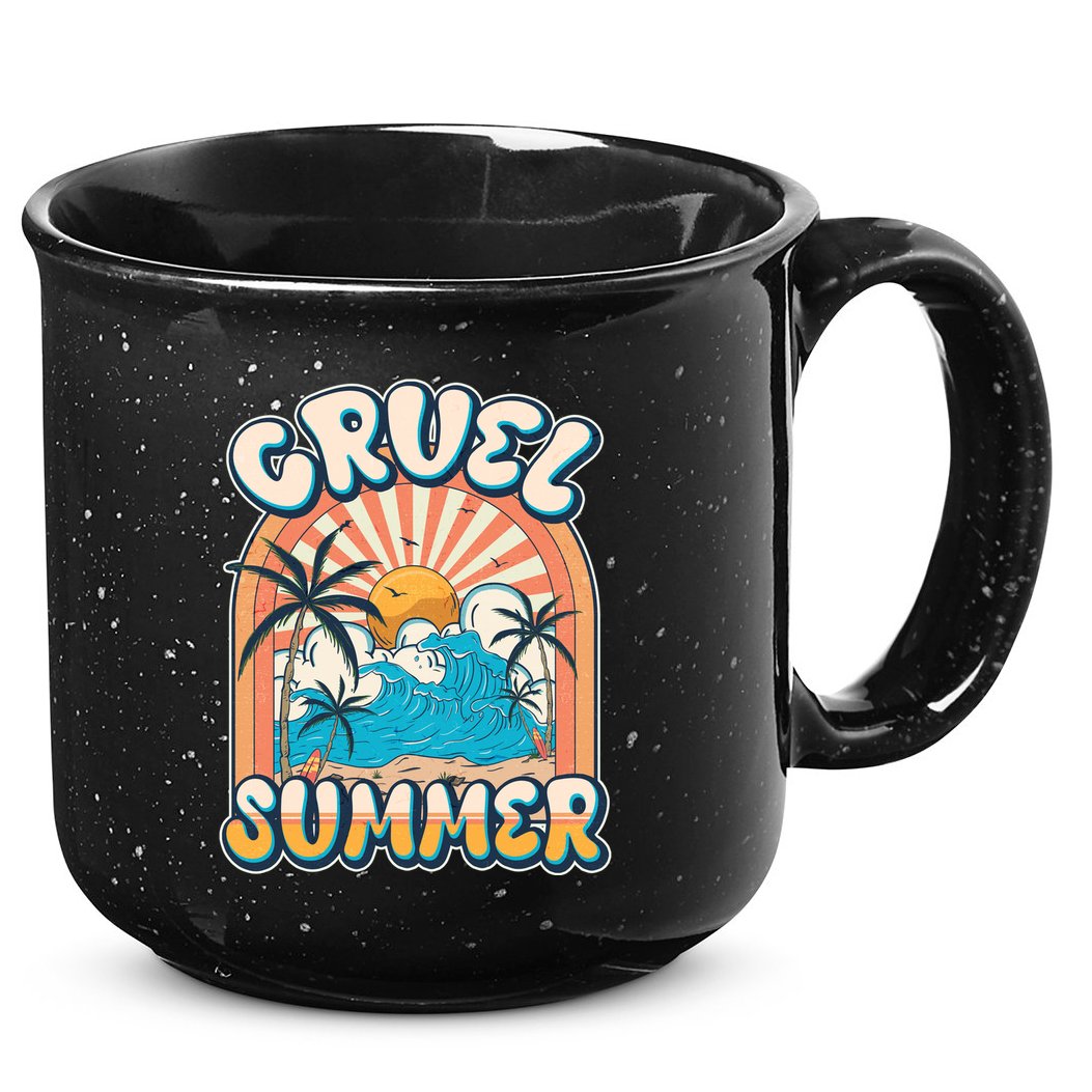 Retro Vintage Cruel Summer Tropical Beach Vacation 15oz Campfire Ceramic Mug
