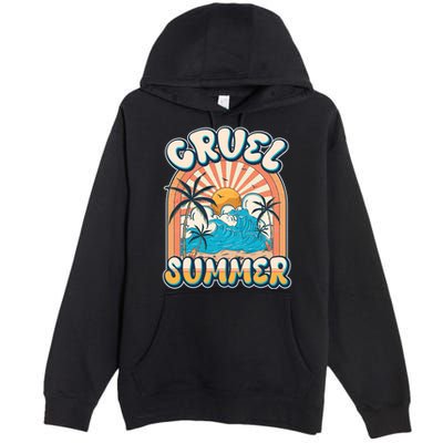 Retro Vintage Cruel Summer Tropical Beach Vacation Premium Pullover Hoodie