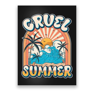 Retro Vintage Cruel Summer Tropical Beach Vacation Poster