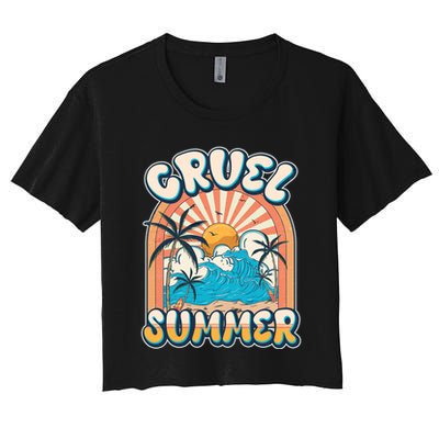 Retro Vintage Cruel Summer Tropical Beach Vacation Crop Top