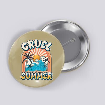 Retro Vintage Cruel Summer Tropical Beach Vacation Button