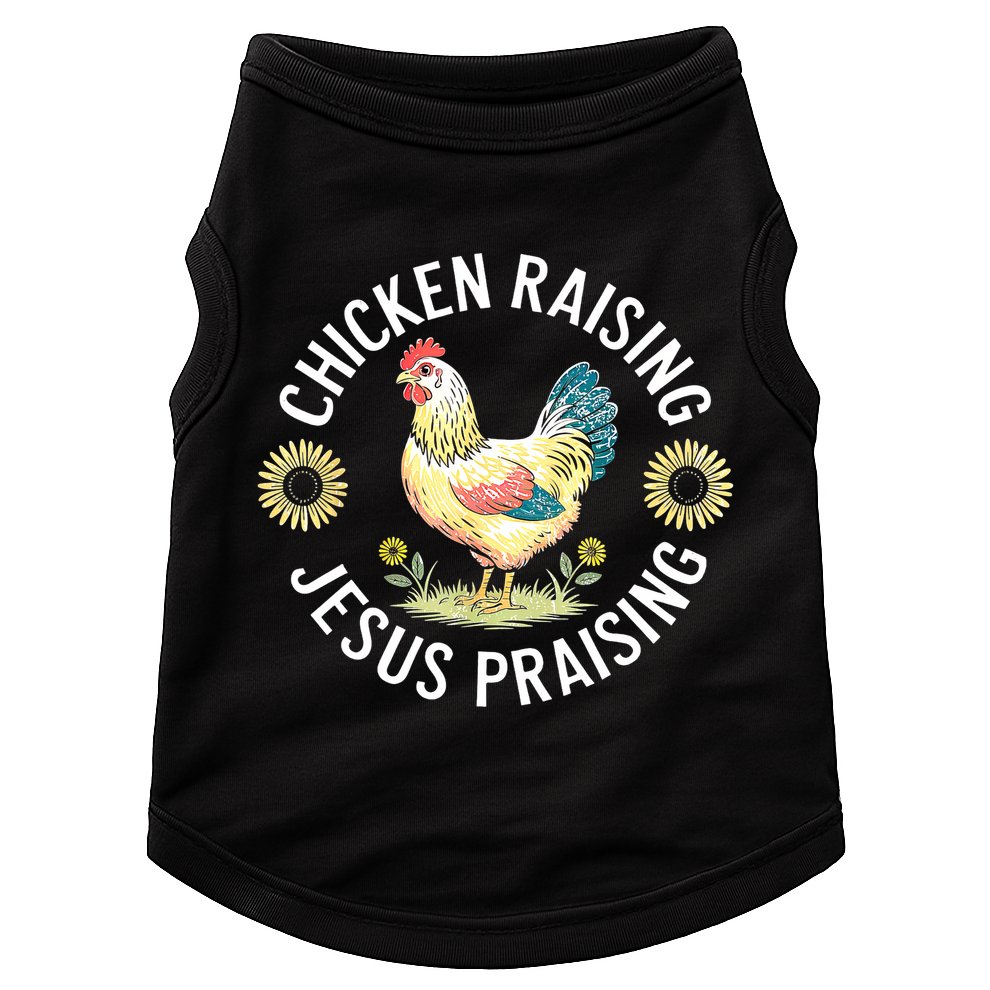 Retro Vintage Chicken Raising & Jesus Praising Doggie Tank