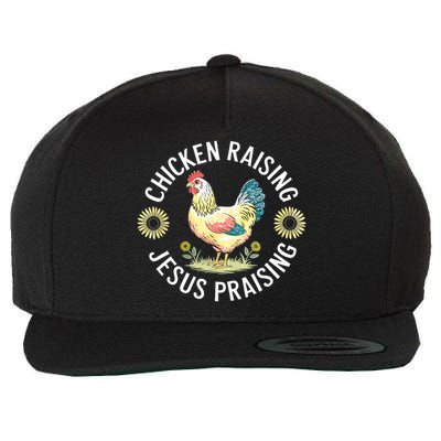 Retro Vintage Chicken Raising & Jesus Praising Wool Snapback Cap