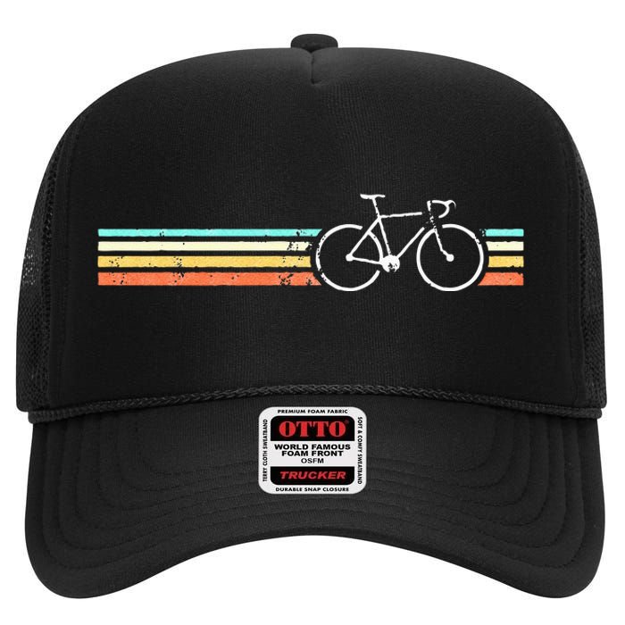 Retro Vintage Cycling Road Bike High Crown Mesh Back Trucker Hat