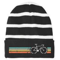 Retro Vintage Cycling Road Bike Striped Beanie with Solid Band