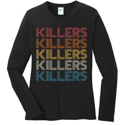 Retro Vintage Colors Killers Logo Ladies Long Sleeve Shirt