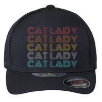 Retro Vintage Cat Lady Funny 2024 President Kamala Harris Flexfit Unipanel Trucker Cap