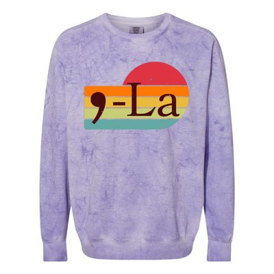 Retro Vintage Comma La Kamala Harris 2024 Colorblast Crewneck Sweatshirt