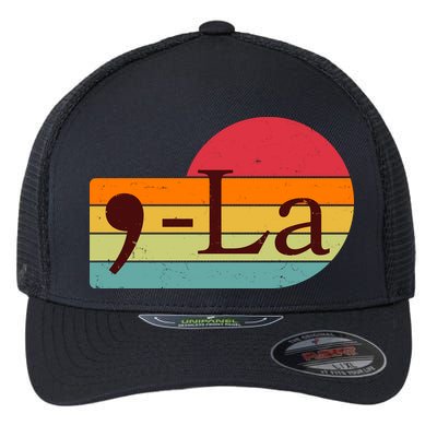 Retro Vintage Comma La Kamala Harris 2024 Flexfit Unipanel Trucker Cap