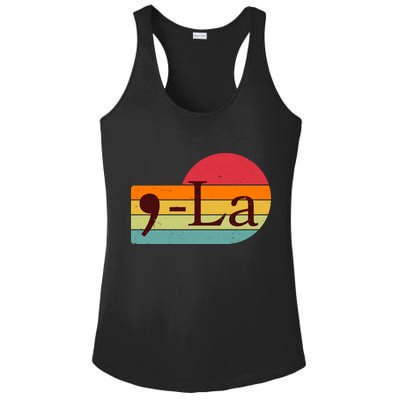 Retro Vintage Comma La Kamala Harris 2024 Ladies PosiCharge Competitor Racerback Tank