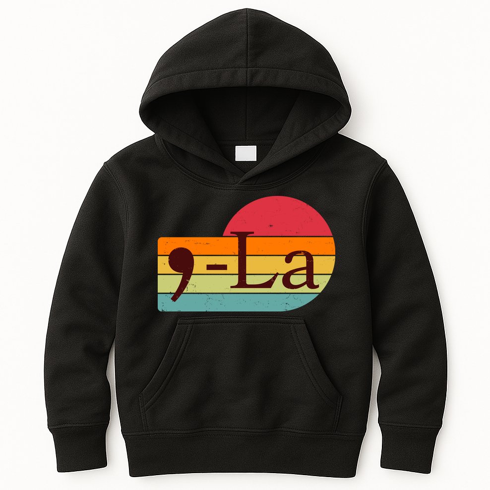 Retro Vintage Comma La Kamala Harris 2024 Kids Hoodie