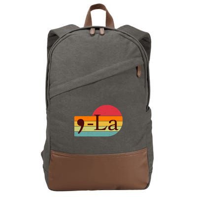 Retro Vintage Comma La Kamala Harris 2024 Cotton Canvas Backpack
