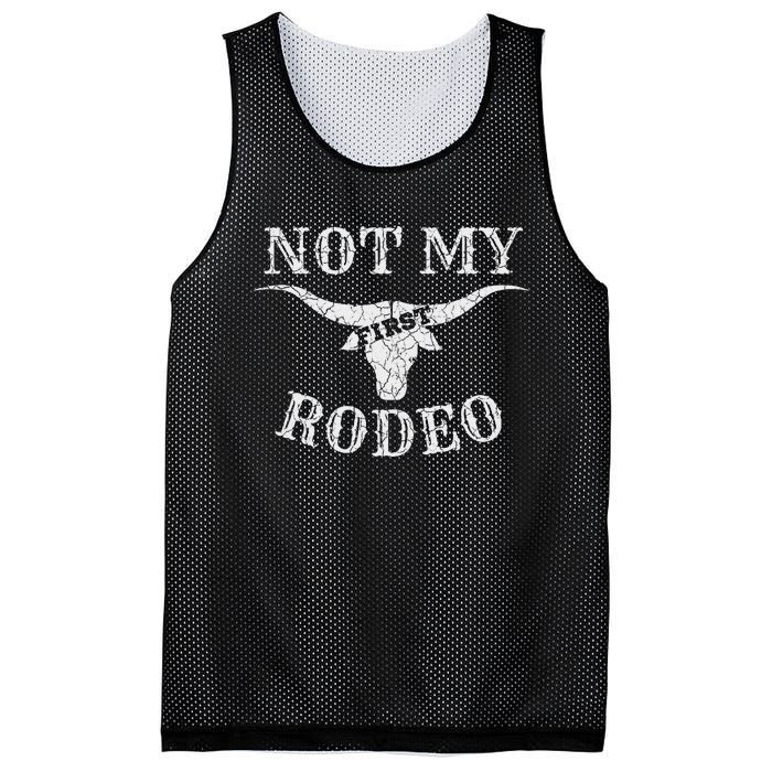 Retro Vintage Country Music Not My First Rodeo Mesh Reversible Basketball Jersey Tank