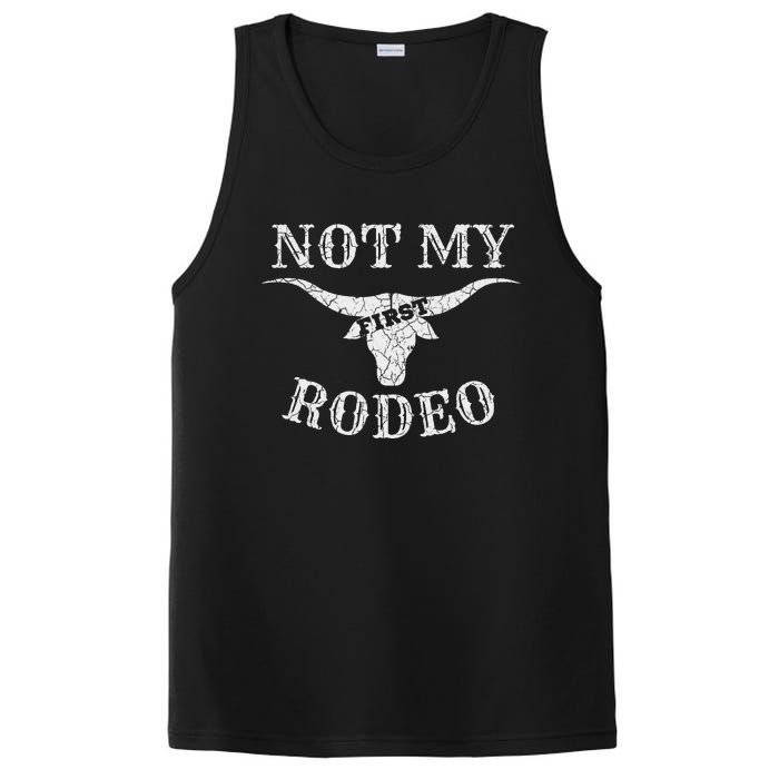 Retro Vintage Country Music Not My First Rodeo PosiCharge Competitor Tank