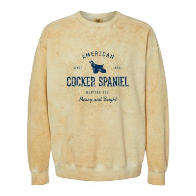 Retro Vintage Cocker Spaniel Colorblast Crewneck Sweatshirt