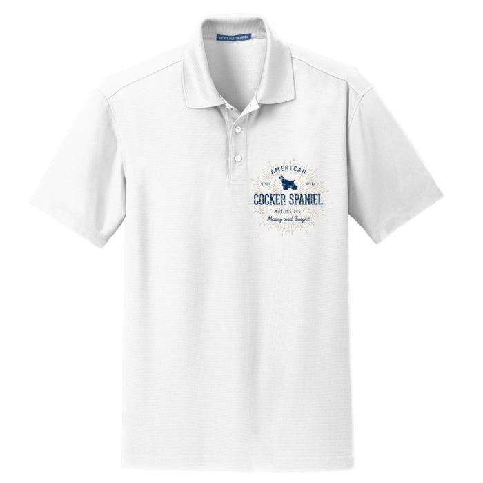 Retro Vintage Cocker Spaniel Dry Zone Grid Polo