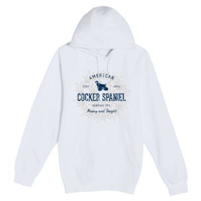 Retro Vintage Cocker Spaniel Premium Pullover Hoodie