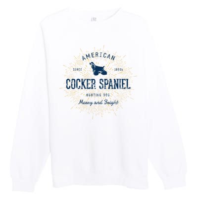 Retro Vintage Cocker Spaniel Premium Crewneck Sweatshirt