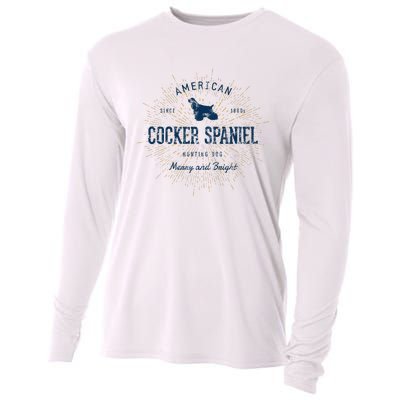 Retro Vintage Cocker Spaniel Cooling Performance Long Sleeve Crew