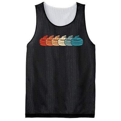 Retro Vintage Curling Player Curler Winter Ice Sports Stones Gift Mesh Reversible Basketball Jersey Tank