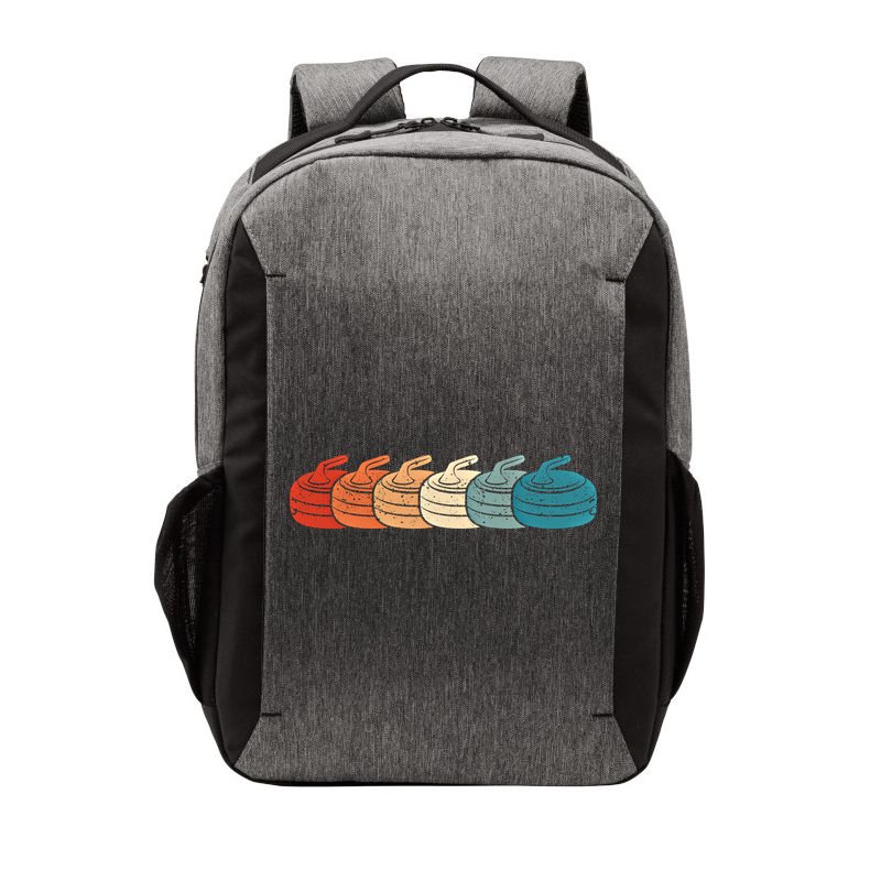 Retro Vintage Curling Player Curler Winter Ice Sports Stones Gift Vector Backpack