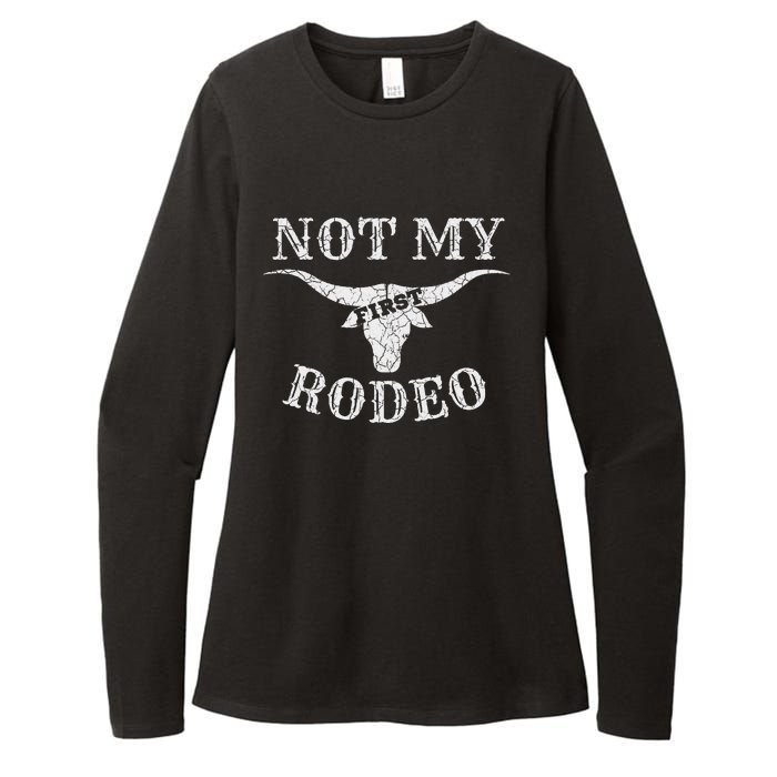 Retro Vintage Country Music Not My First Rodeo Womens CVC Long Sleeve Shirt