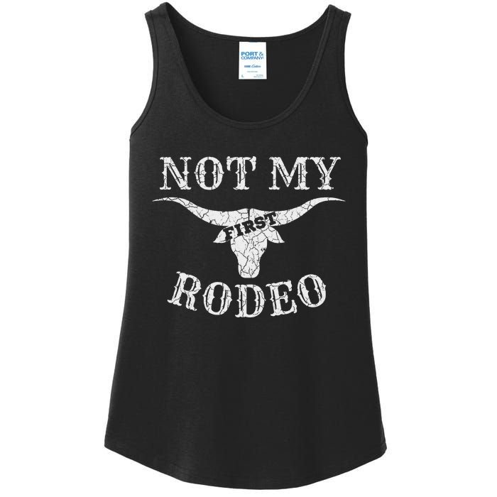 Retro Vintage Country Music Not My First Rodeo Ladies Essential Tank