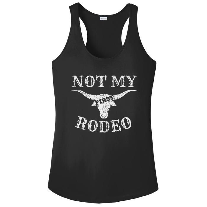 Retro Vintage Country Music Not My First Rodeo Ladies PosiCharge Competitor Racerback Tank