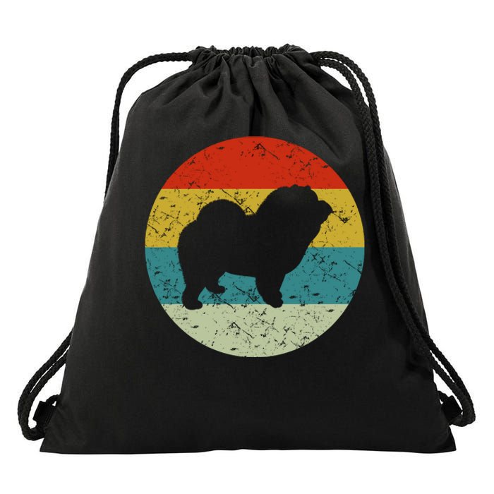 Retro Vintage Chow Chow Drawstring Bag